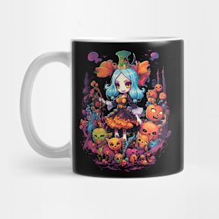 Enchanting Halloween Whispers: Yokai-inspired Costume Amidst Pumpkin Parades Mug